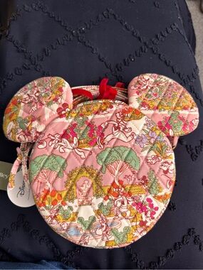Vera Bradley Pink Floral Quilted Mickey Ear Crossbody Bag